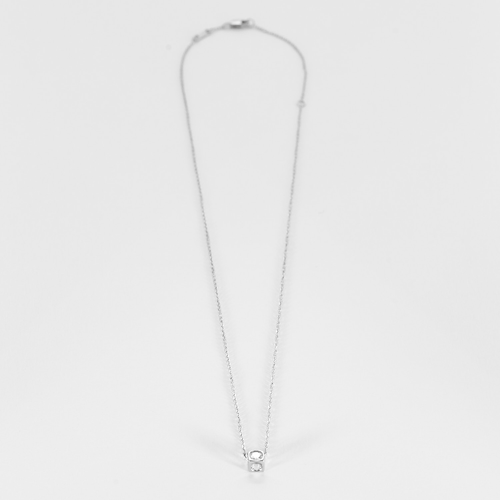 Collier DINH VAN - Le Cube  - Collier en or gris et diamant - Moyen Modèle 58 Facettes DV22165-3