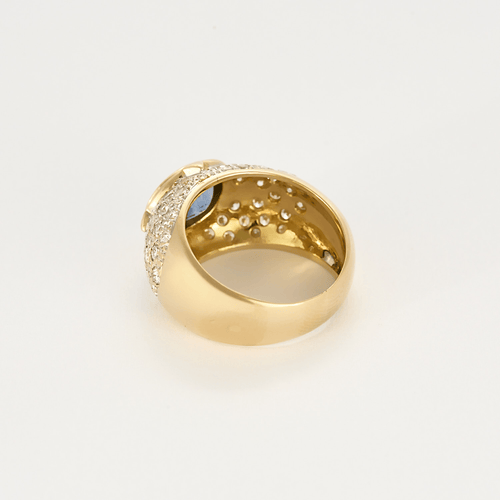Bague 56 Bague Jonc en or jaune, or gris, saphir et diamants 58 Facettes DV24448-1-56-3
