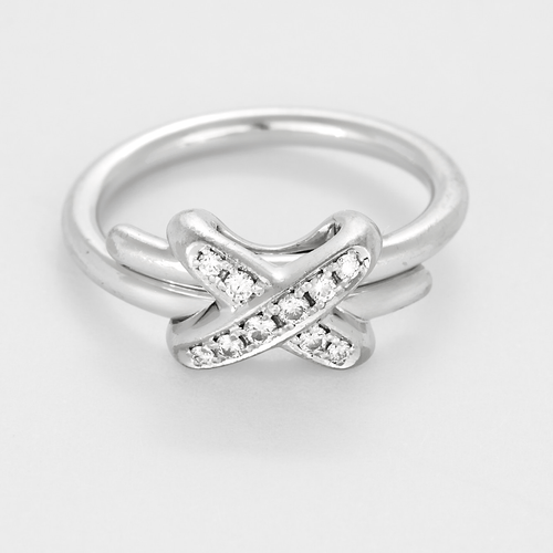 Sormus 51 CHAUMET - Sormus Jeux de Liens valkokultaa ja timantteja 58 Facettes DV24412-2