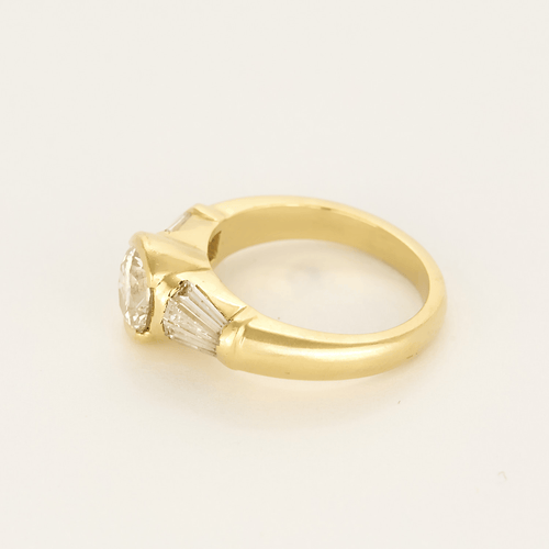 Bague 51 Bague solitaire en or jaune et diamants 58 Facettes DV25249-2-51-2