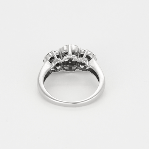 Bague 50 Bague "Fleurs" en or gris 14K et diamants 58 Facettes DV24448-4-50-2