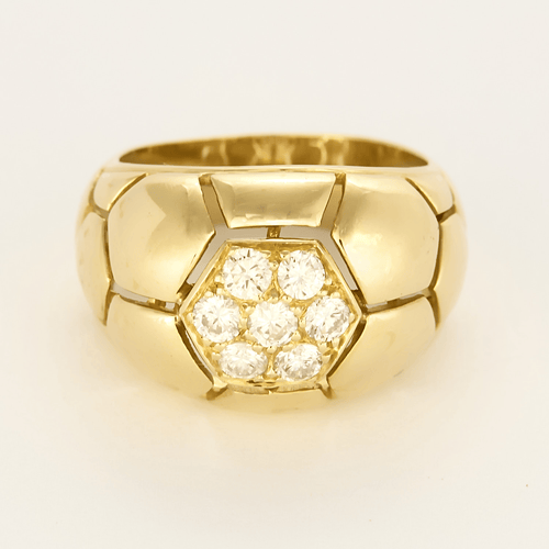 ALDEBERT- Bague en or jaune et diamants