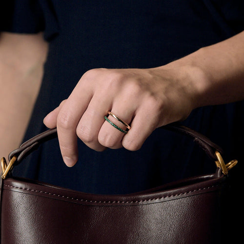 Pomellato - Iconica - Anillo de oro rosa y esmeraldas