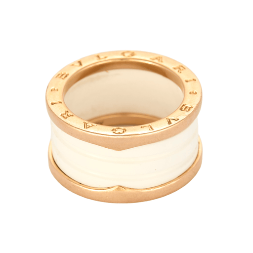 Ring BULGARI - B Zero - Ring in rose gold and white ceramic 58 Facettes DDV25045-1