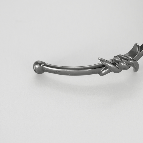 DJULA - Barbelé - Bracciale rigido in oro annerito e diamante