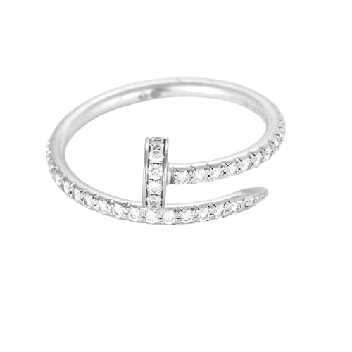 CARTIER - Juste un Clou- Küçük Yarı Taşlı Model - Beyaz altın ve pırlanta yüzük