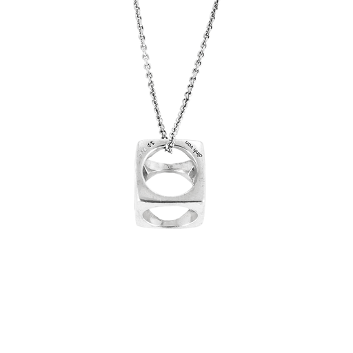 DINH VAN -Le Pavé large model - Pendant and chain in silver