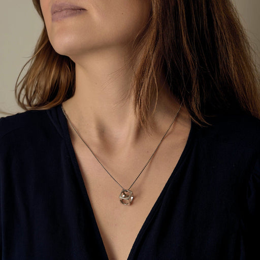 DINH VAN -Le Pavé large model - Pendant and chain in silver