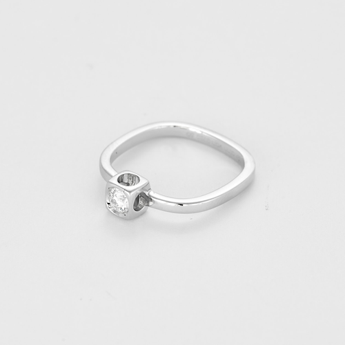 DINH VAN - Le Cube - PM - Bague en or gris et diamant