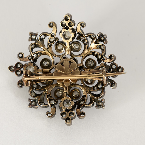 Altın Çiçek Broş, Gümüş ve pırlantalar