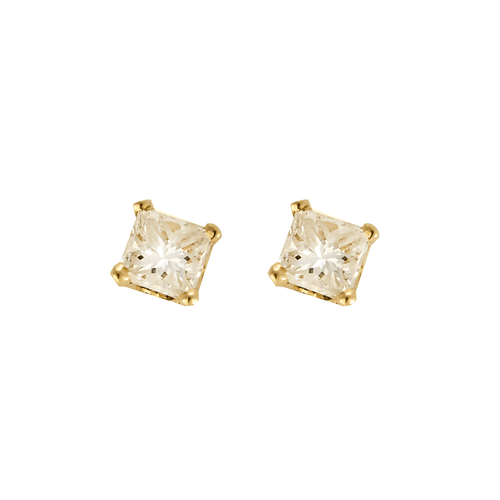 Yellow gold and diamond earrings