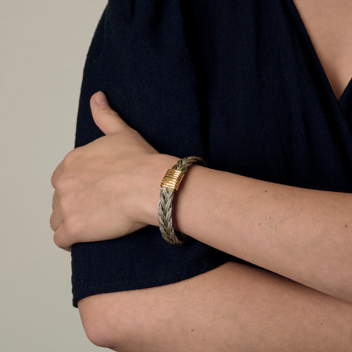 FRED - FORCE 10 Vintage - Steel and yellow gold bracelet