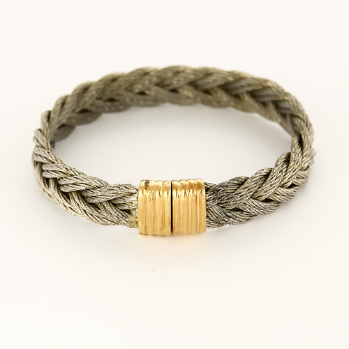 FRED - FORCE 10 Vintage - Steel and yellow gold bracelet