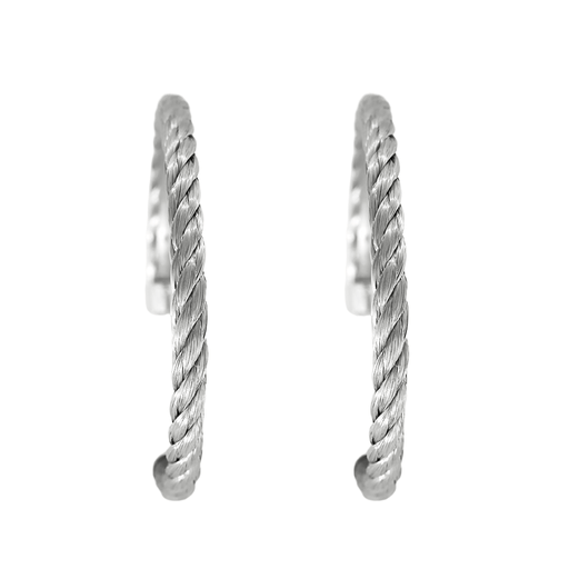 FRED - FORCE 10 Vintage - Pair of earrings in steel and white gold