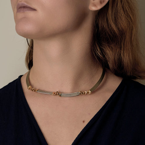 FRED - FORCE 10 Vintage - Necklace in steel and yellow gold