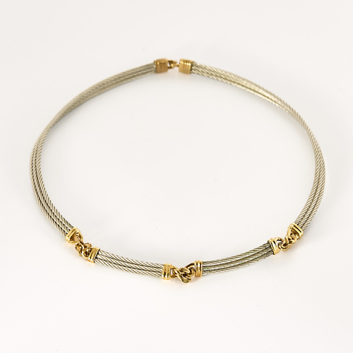 FRED - FORCE 10 Vintage - Necklace in steel and yellow gold