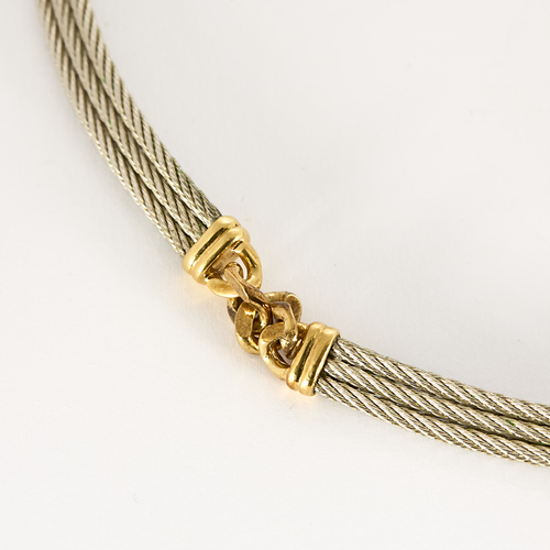 FRED - FORCE 10 Vintage - Necklace in steel and yellow gold