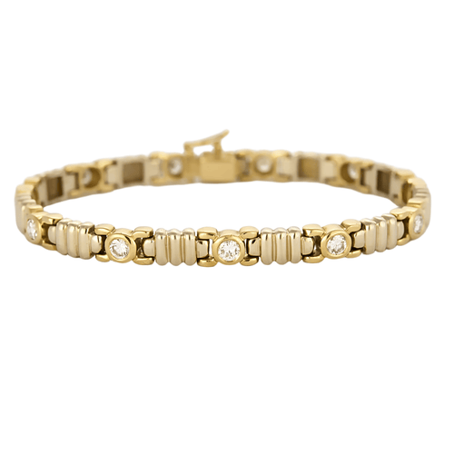 Yellow gold and diamond bracelet