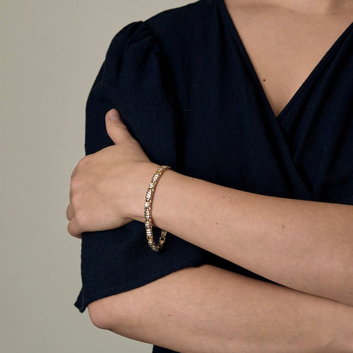 Yellow gold and diamond bracelet