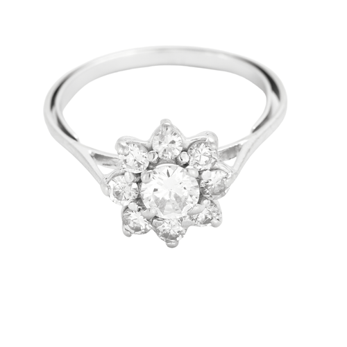 Bague 58 Bague marguerite or blanc et diamants 58 Facettes DV26415-1-58-2