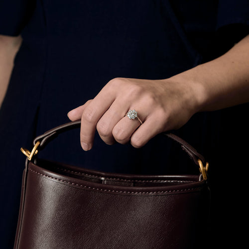 Bague 58 Bague marguerite or blanc et diamants 58 Facettes DV26415-1-58-2