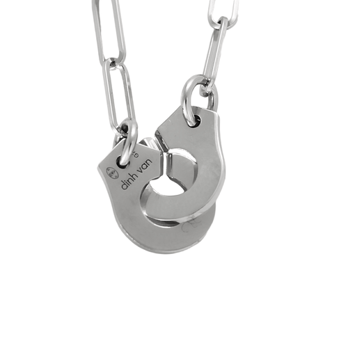 DINH VAN - R10 handcuff necklace in white gold