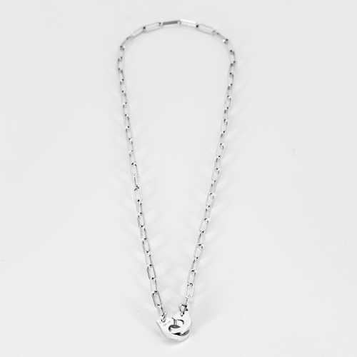DINH VAN - R10 handcuff necklace in white gold