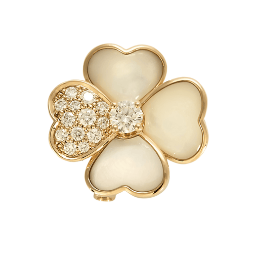 Broche Van Cleef & Arpels - Cosmos - Broche transformable en or rose ,nacre blanche et diamants 58 Facettes DV23486-4