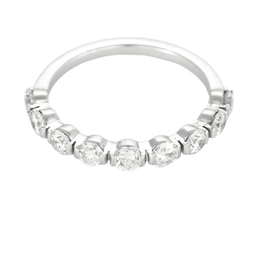 Bague 50 Demie Alliance en or gris et diamants 58 Facettes DV26595-2