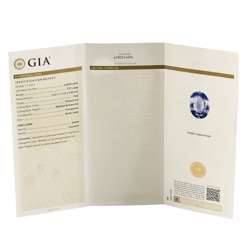 9.21 karat tanzanitli beyaz altın yüzük