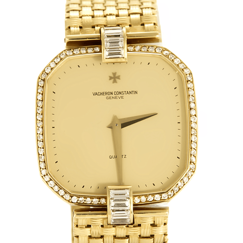 Vacheron Constantin - Yellow gold watch with a square case with cut corners and quartz movement