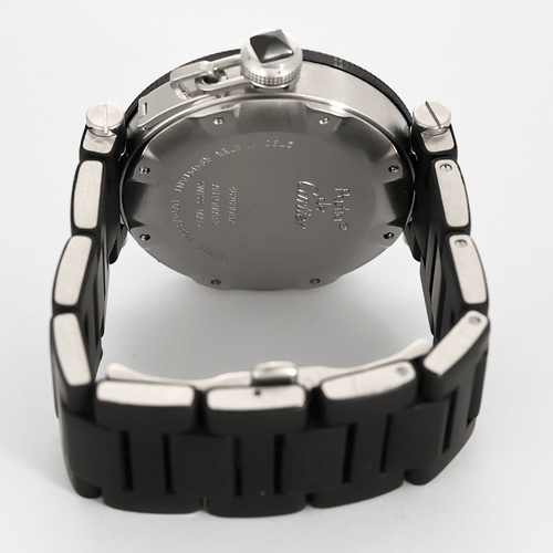 CARTIER - PASHA - Stålur med rundt urkasse og automatisk urværk