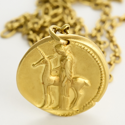 Van Cleef & Arpels - Georges Lenfant - Rara cadena y colgante del zodiaco "Virgen" en oro amarillo