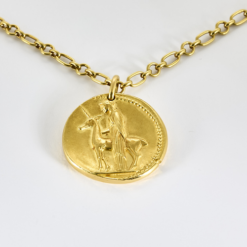 Van Cleef & Arpels - Georges Lenfant - Rara cadena y colgante del zodiaco "Virgen" en oro amarillo