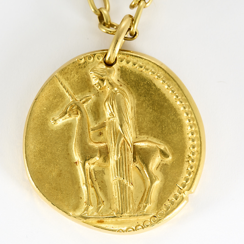 Van Cleef & Arpels - Georges Lenfant - Rara cadena y colgante del zodiaco "Virgen" en oro amarillo