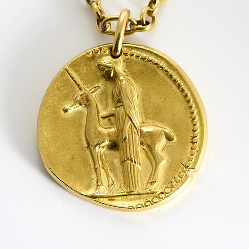 Van Cleef & Arpels - Georges Lenfant - Rara cadena y colgante del zodiaco "Virgen" en oro amarillo