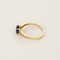 Bague Solitaire en or jaune, saphir et diamants