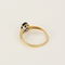 Bague Solitaire en or jaune, saphir et diamants
