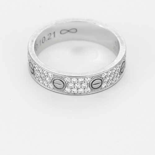 CARTIER - Love Bague - Petit Modèle - en or gris et diamants.