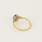 Ring Solitaire in yellow gold, sapphire and diamonds