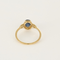Ring Solitaire in yellow gold, sapphire and diamonds