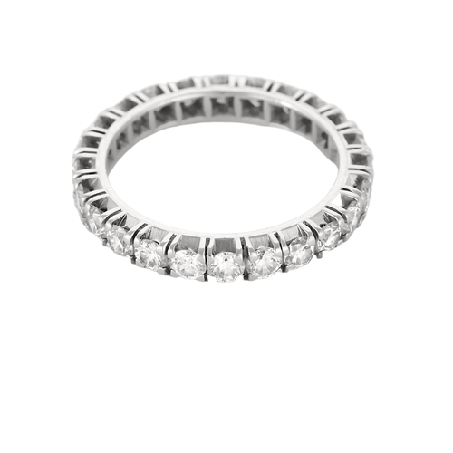 Aliança americana ouro branco e diamantes