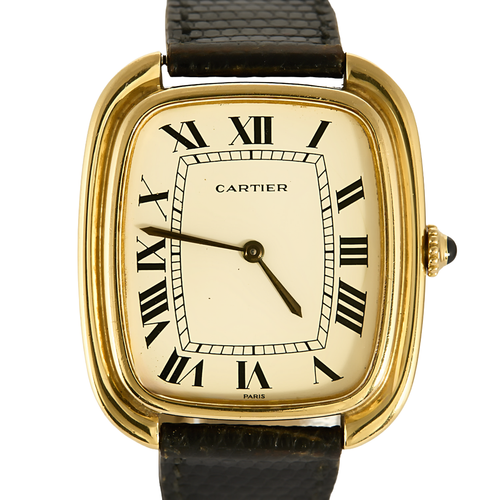 CARTIER - Gondole Jumbo - Montre en or jaune à cadran tonneau et mouvement mécanique à remontage manuel