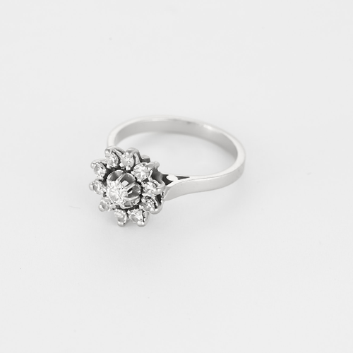 Ring Daisy in platinum and white gold with diamonds