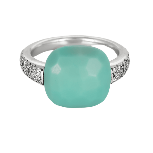 POMELLATO - Capri - Ring in white gold, diamonds and turquoise