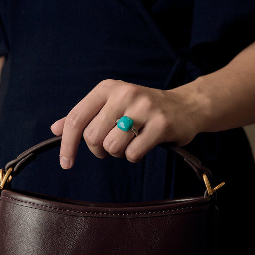 POMELLATO - Capri - Ring in white gold, diamonds and turquoise