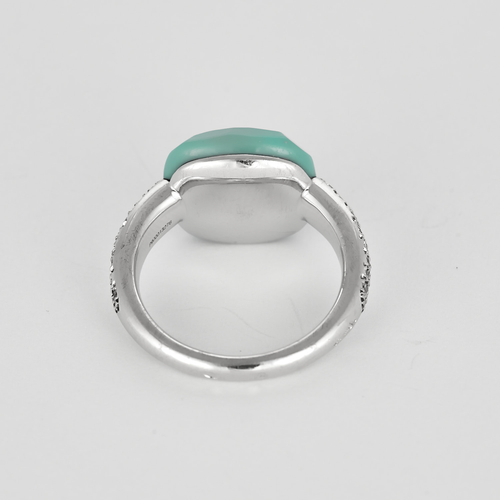 POMELLATO - Capri - Prsten z bílého zlata, diamanty a tyrkysy