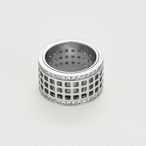 GUCCI - Scroll - Large - Pierścień z białego złota i diamentów