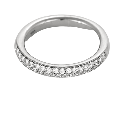 Bague 49,5 Alliance en or blanc et diamants 58 Facettes DV25308-1-495-6