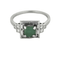 Anello in platino, smeraldo e diamanti